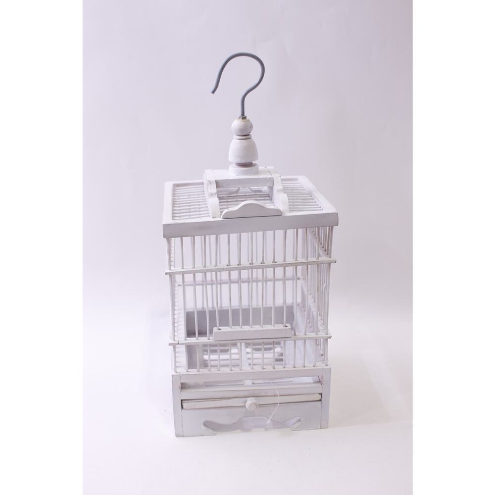 Vintage, White, Birdcage, Wooden, Display House, Hanging, Decor ~ 251120-WH 1403